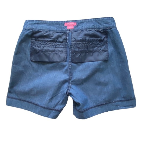 Isaac Mizrahi New York Tailored Shorts Indigo Chambray Size 4 Blue 100% Cotton - Picture 4 of 8